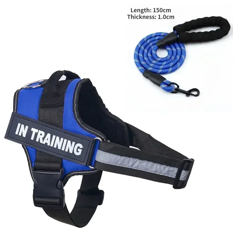 Dog Collar Harness ID Custom Patch-Reflective- Breathable No Pull Vest- Sizes XS to 2XL-Collars/Leashes