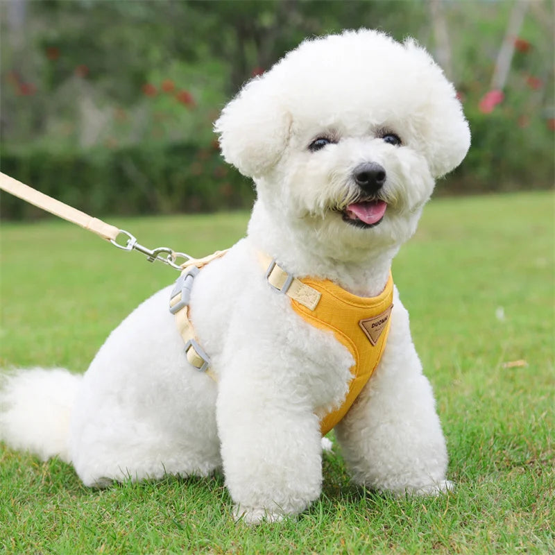 Newest Dog Harness/Leash Set-Adjustable Pet Harnesses Chihuahua Poodle Bichon-Sizes XS to L-Collars/Leashes