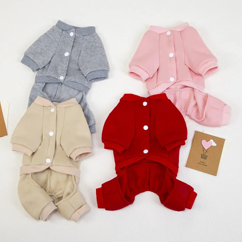 Winter Warm Sweatsuit- 1PC - for Small Medium Dogs- Jumpsuit -Costumes/Apparel