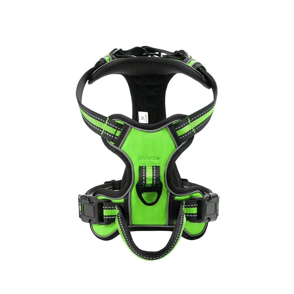 Adjustable Nylon Dog Harness Vest- Reflective Soft Breathable No Pull Dog Harness- Sizes S to XL-Collars/Leashes