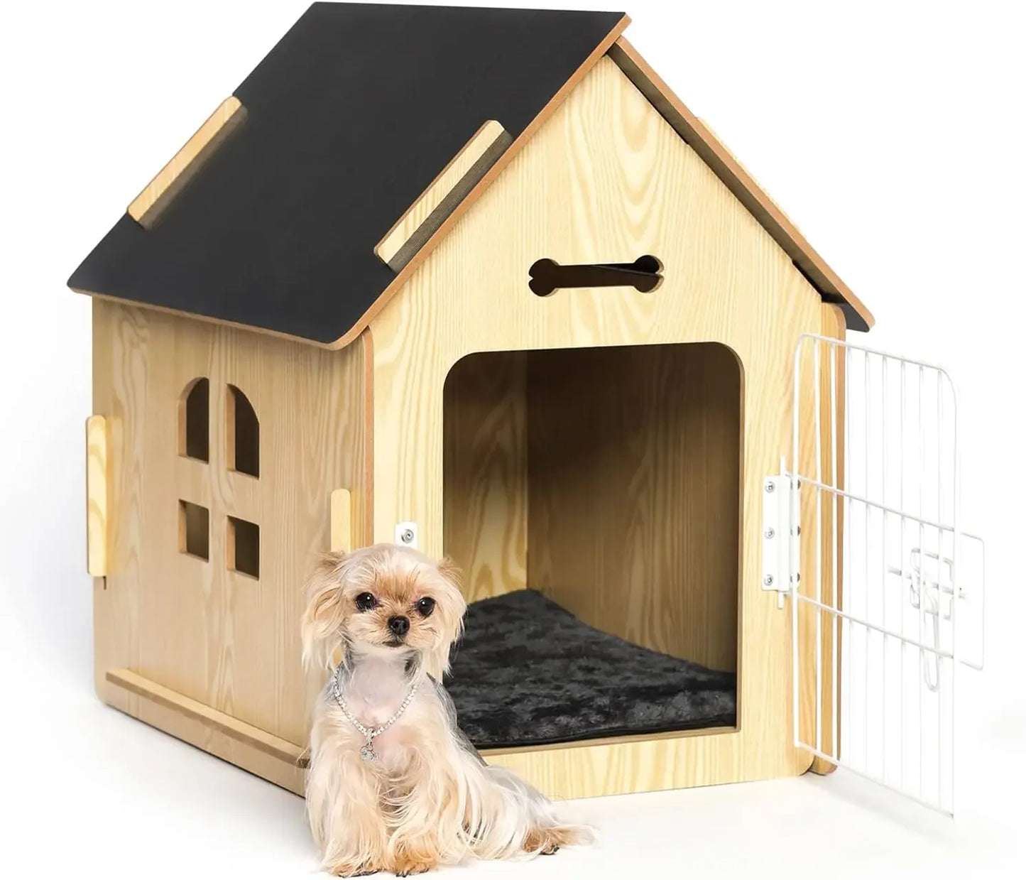 Cute Dog House- Indoor for Small Dogs-Cozy Wooden Design- Small Indoor Bed House
