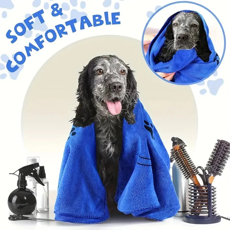 2pcs Soft Microfiber Dog Towels - Quick Drying-Absorbent