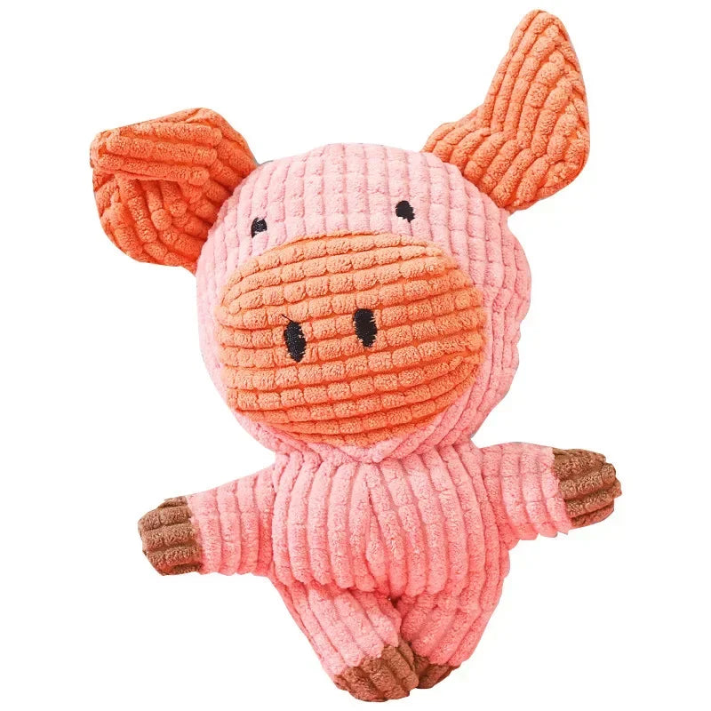 New Pet Toys -Plush Bite Resistant Toys -Cute Animal Shapes-Squeaky Dog Toys-Interactive