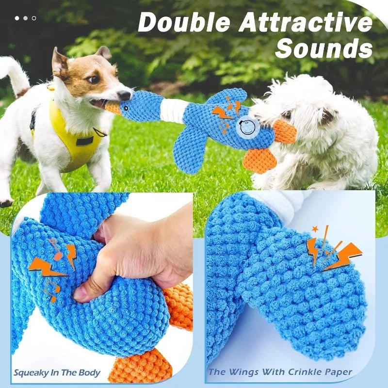 Duck Dog Toys for Aggressive Chewers-Squeak Toy-Dogs Interactive Plush Duck-Dog Toys