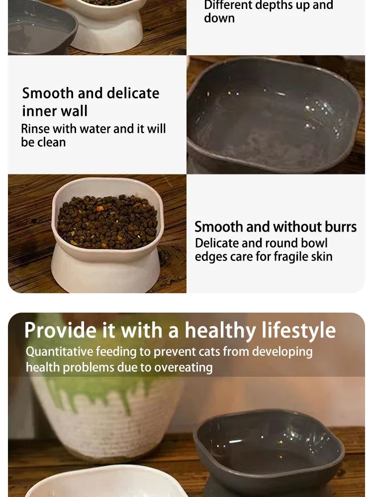 Dual-Purpose Dog Food Bowl-Elevated- Anti-Vomiting-for Dog or Cat Feeder- Whisker Stress-Free-Pet Bowls/Feeding