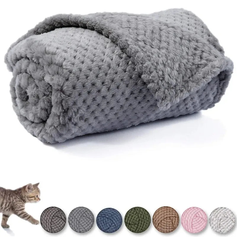 Warm Soft Fuzzy Blankets for Pets- Small Medium Dogs- Fleece- Plush Throws for Bed Couch Sofa Blanket-Beds & Blankets