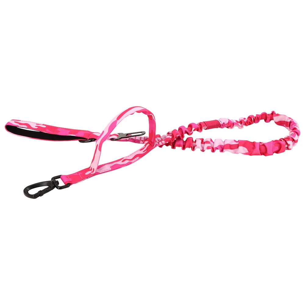 Military Dog Leashes- Adjustable Leash- Quick Release Elastic Rope With 2 Control Handle For Small/Medium Dogs-Collars/Leashes