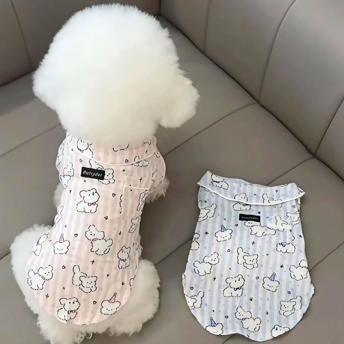 Anti-Loss Pet Sleepwear- Thin Layer Pajamas- Cotton Korean- Adorable-Sizes XS-XL-Costume/Apparel