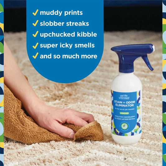 Pet Stain Odor Remover Foaming Cleaner- Juniper Leaf- 16 FL oz -Dual Action Spray- Safe Pets- Effective Stain Removal- Multi-Surface