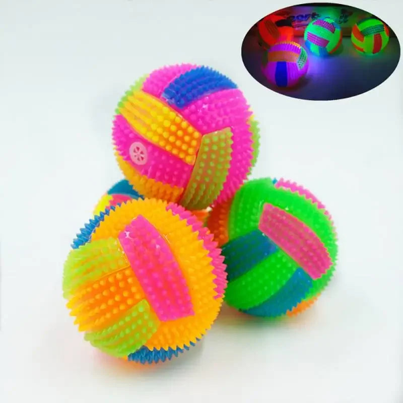 Glowing Ball Dog Toy- LED Bouncy Chew Dog Ball- Molar Toy-Light Ball Interactive Toys- for Small Dogs- Toys