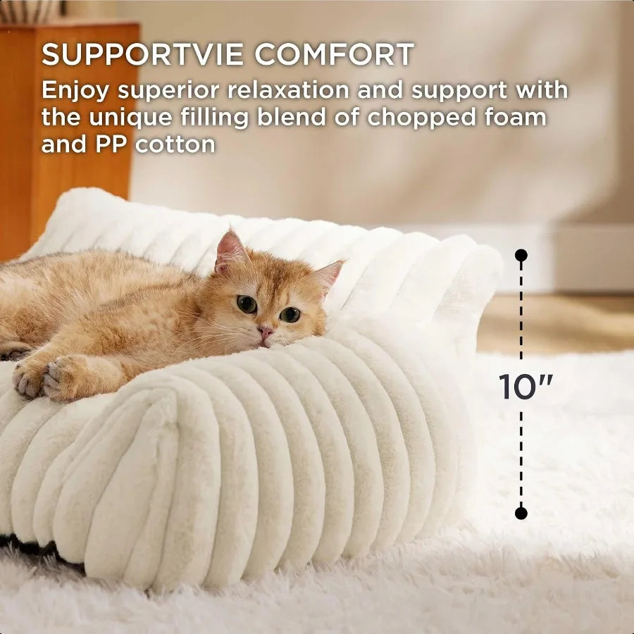 Comfy Couch for Pets- Fluffy Dog Bed- Small Medium Size Dog - Premium Soft Corduroy Fleece-Removable- Washable