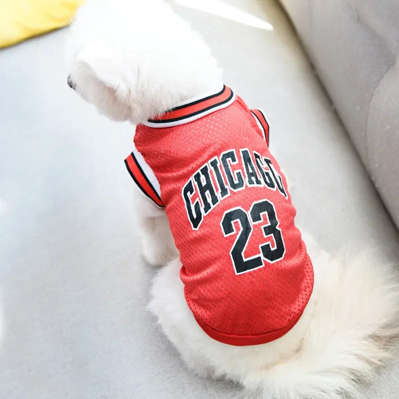 Chicago Basketball Jersey for dogs-Vest-Summer- T-Shirt for all breeds- Sizes XS to 5XL-Cosrumes/Apparel