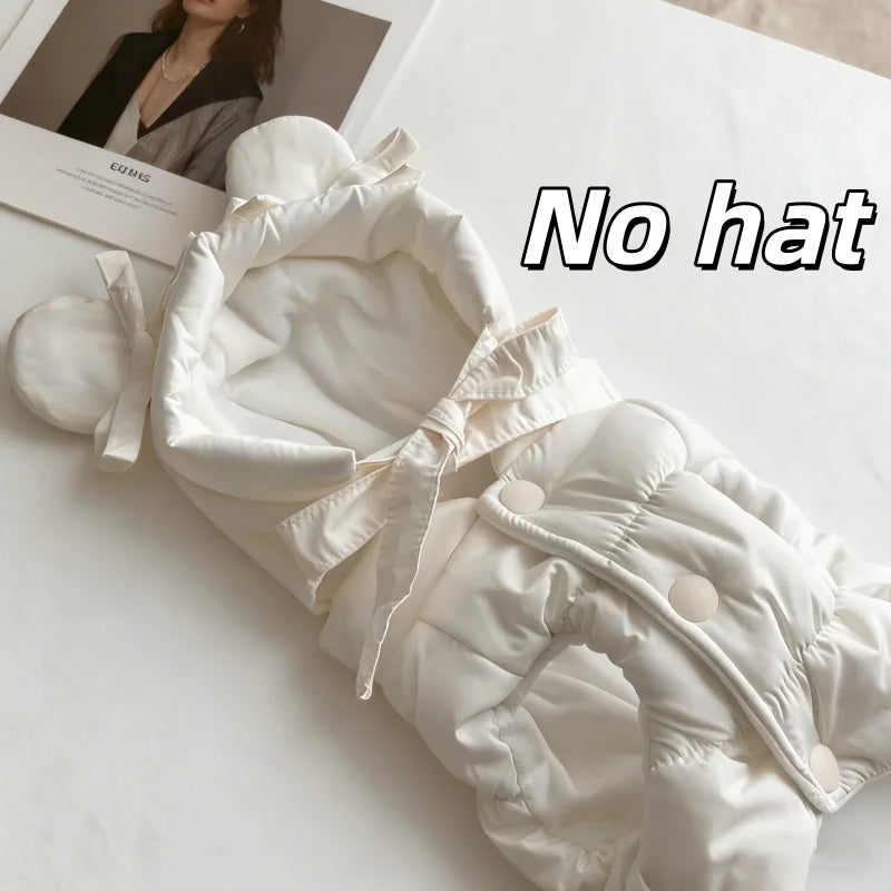 Winter Padded Dog Vest Coat- Warm Soft Dog Clothes-Down Jacket- Cute Bow-Sizes XS-XL-NO Hat-Costumes/Apparel