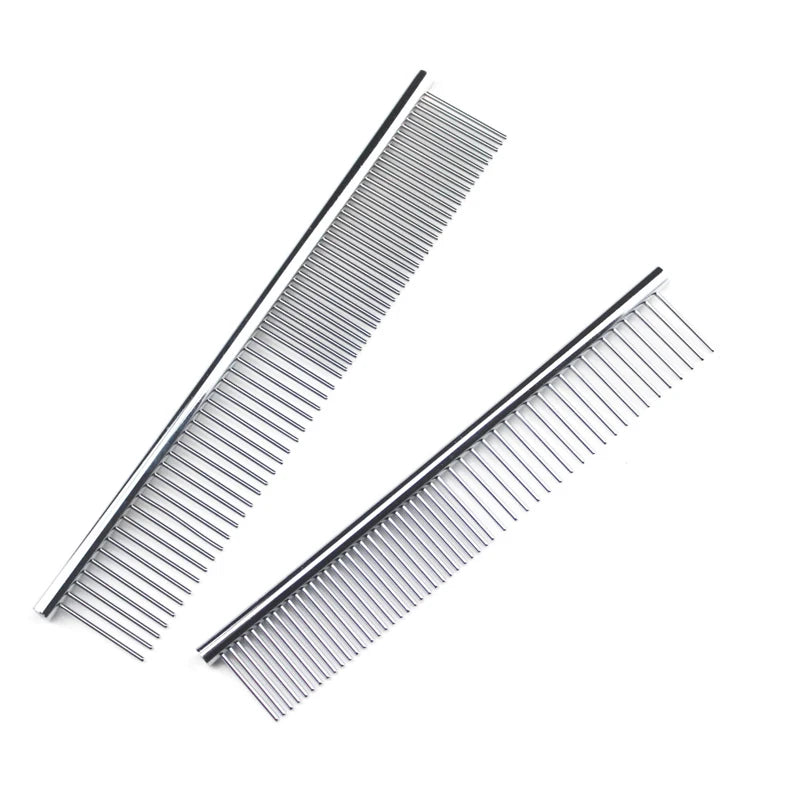 Stainless Steel Dog Comb-Long Thick Hair- Fur Removal-16/19cm- Pet Grooming