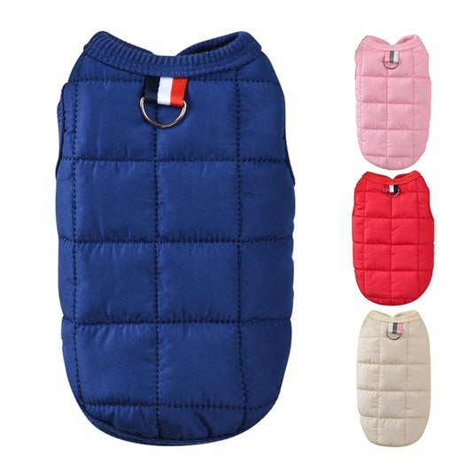 Winter Warm Cotton Padded Jacket- Windproof- Simple Dogs Vest Coats- For Small Medium Dogs-Costumes/Apparel