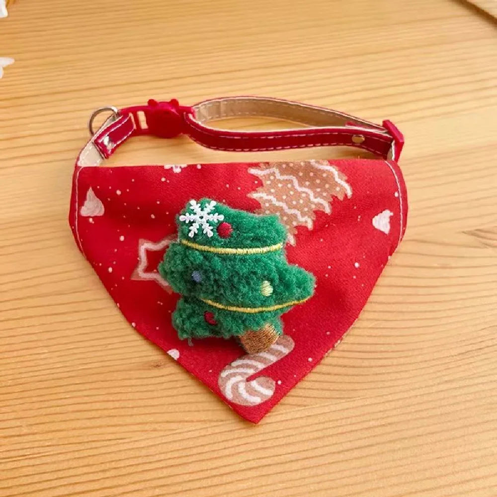 25 Christmas Dog Triangle Scarfs- Adjustable Collars -Pet Dress Up Accessories Santa Claus