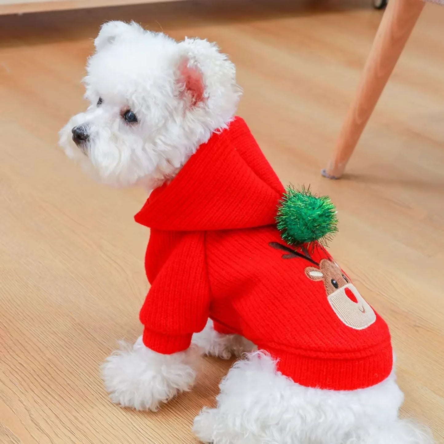 Christmas Reindeer Skirt Dress- Warm -Winter-Small Dog Clothes