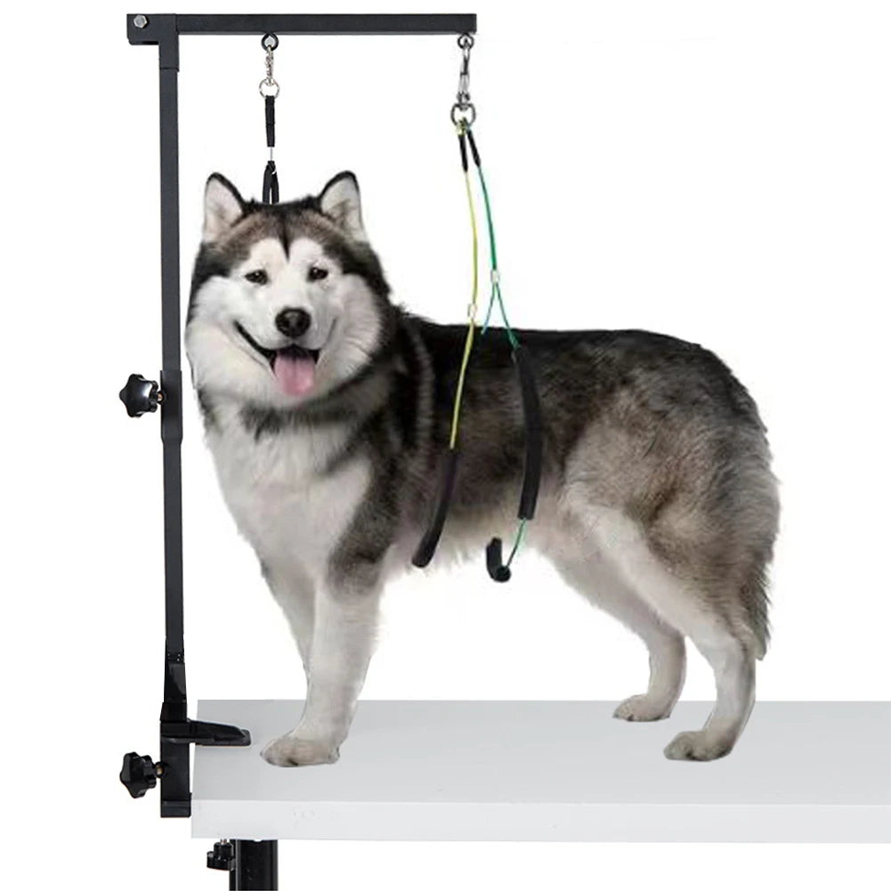 Dog Shower Stand with Restraint Rope Trimming Pet Grooming Stand- Pet Foldable Grooming Bracket Desk- Holder for Bath Desk-Pet Grooming