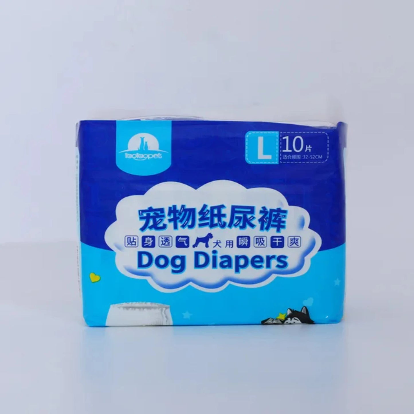 10PCS Disposable Dog Diapers-Super Absorption- Leakproof Pants- Breathable-Sizes XS-XL-Pet Grooming