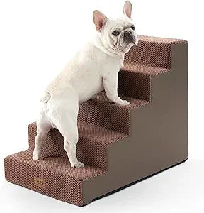 Dog Stairs for Small Dogs, 5 Tier Wider Pet Stairs for High Places, 23.6" H- Non-Slip Dog Steps for Old Cats, Puppies, Small Medium