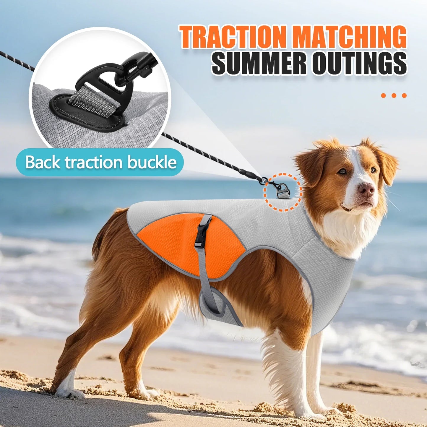 Dog Cooling Vest- Dog Harness Cooler Jacket with Portable Water Bottle for Walking Dog- Outdoor Camping and Hunting Training-Sizes S to 3XL-Costumes/Apparel