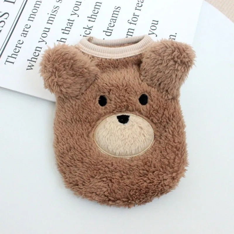 Teddy Fleece Fur Dog Sweaters Vest- Autumn Winter Warm Clothes Costume