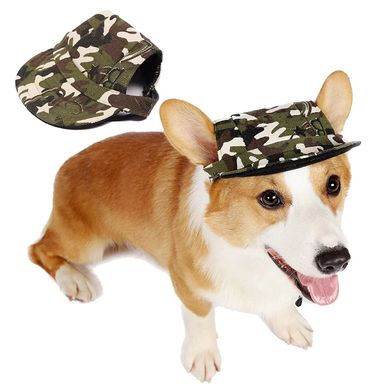 Dog Sunscreen Baseball Cap- Outdoor Sports Hat With Ear Holes- Adjustable- For Small Medium Dogs Cats Caps
