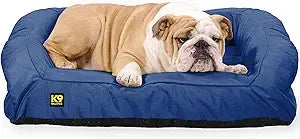 Tough Bolster Nesting Pillow Sofa Dog Bed with Removable Washable Cover - Durable, Water Resistant with Nonskid Bottom - Medium