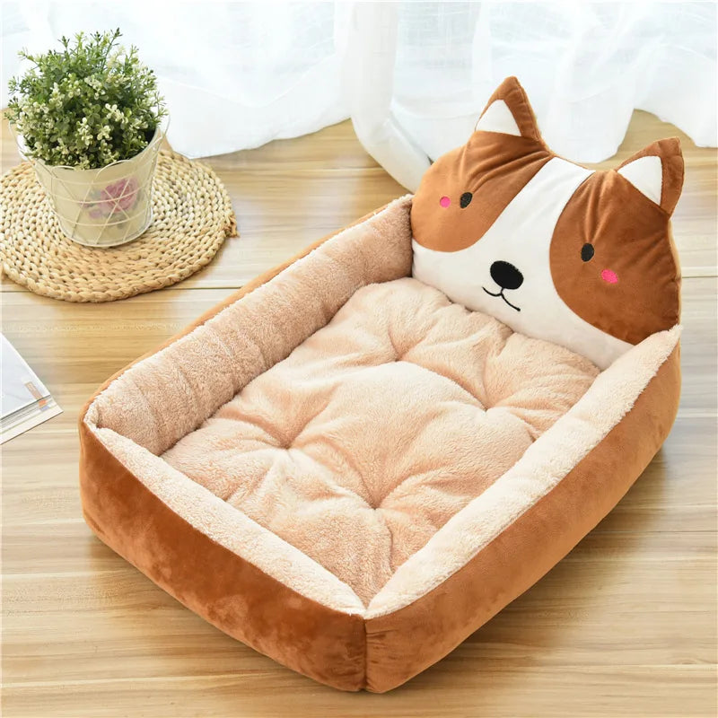 Winter Warm Dog Sofa Bed-Non-Slip Bottom-Washable Cartoon Pet Beds for Small Dogs-S M L sizes-Beds & Blankets