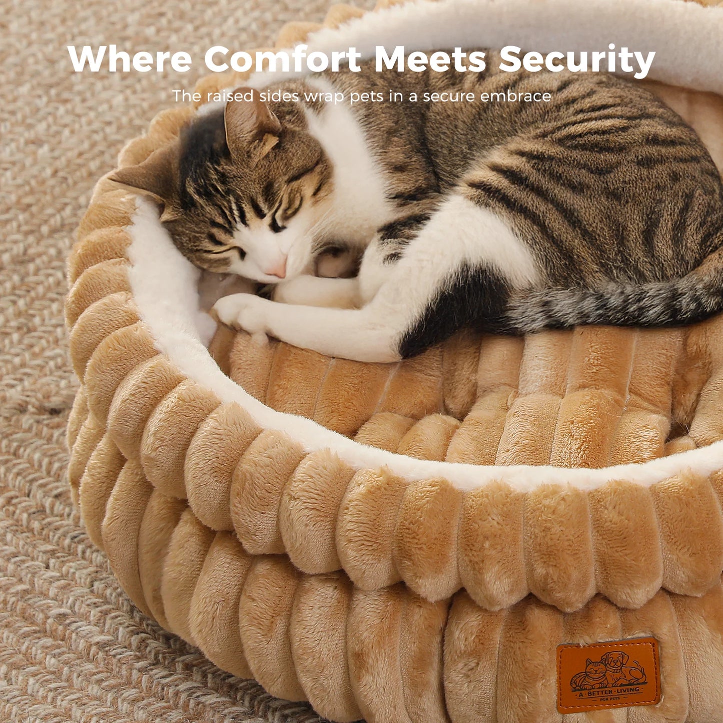 Cozy Dog Bed for Medium Dogs- Indoor- Washable Round Pet Bed House with Anti-Slip Bottom -Suitable for All Seasons-Beds & Blankets