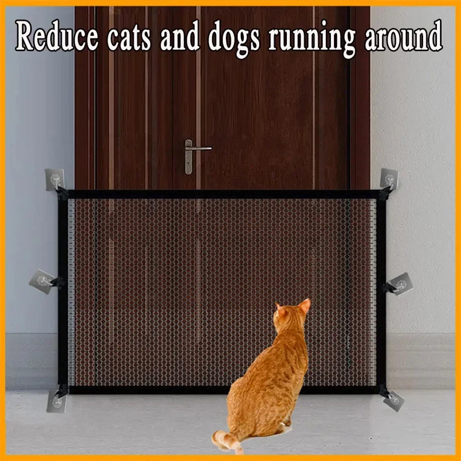 Heavy Duty Dog Barrier Fence with Hooks- Insulated Net- Foldable- Breathable Mesh-pet Security Gate for Indoor-Pet Stairs