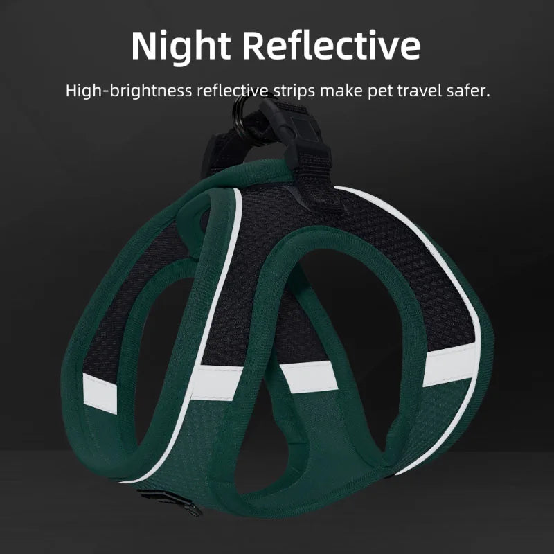 Dog Harness Set for Small Dogs- Adjustable- Harness Vest -French Bulldog- Chihuahua- Pug-all Small Breeds-Collars/Leashes