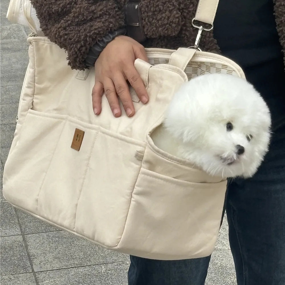 Portable Pet Shoulder Handbag- Dog Carrier Bag- Car Seat- Nonslip Carriers- Safe Bed