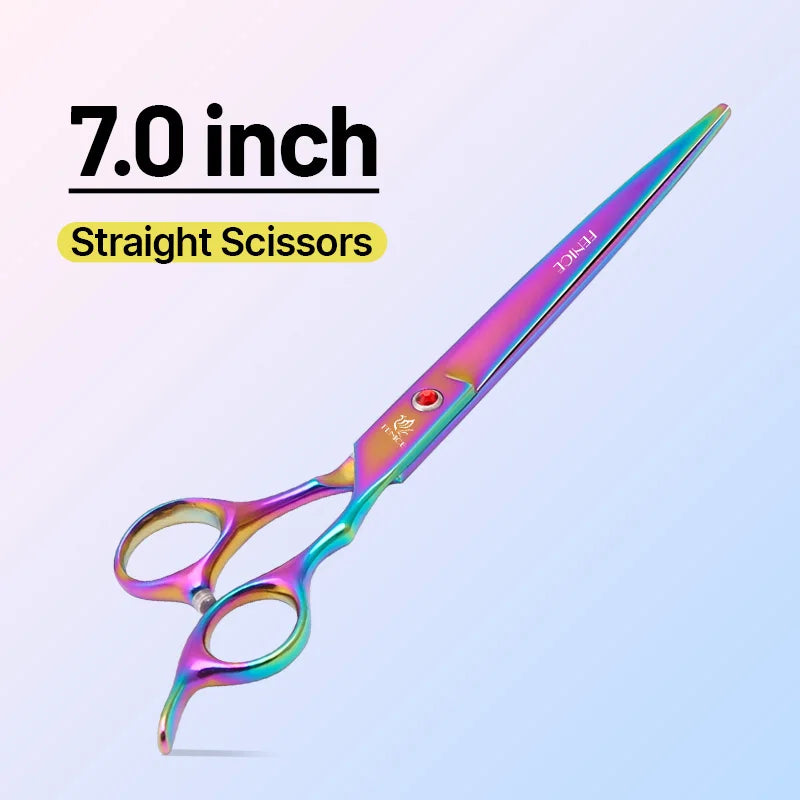 Classical Model home use rainbow & black dog grooming scissors  set for household pet owner