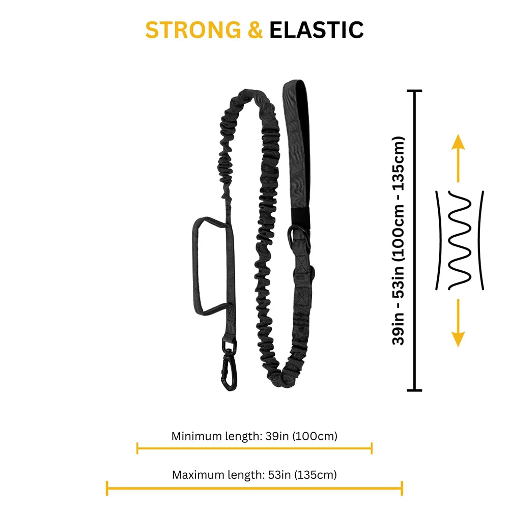 Military Dog Leashes- Adjustable Leash- Quick Release Elastic Rope With 2 Control Handle For Small/Medium Dogs-Collars/Leashes