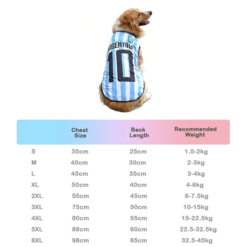 2026 Dog Soccer Jersey-Breathable Mesh-Thin Cool Summer T- Shirt- Sizes S-6XL-Soft- Quick Dry Vest-Costumes/Apparel