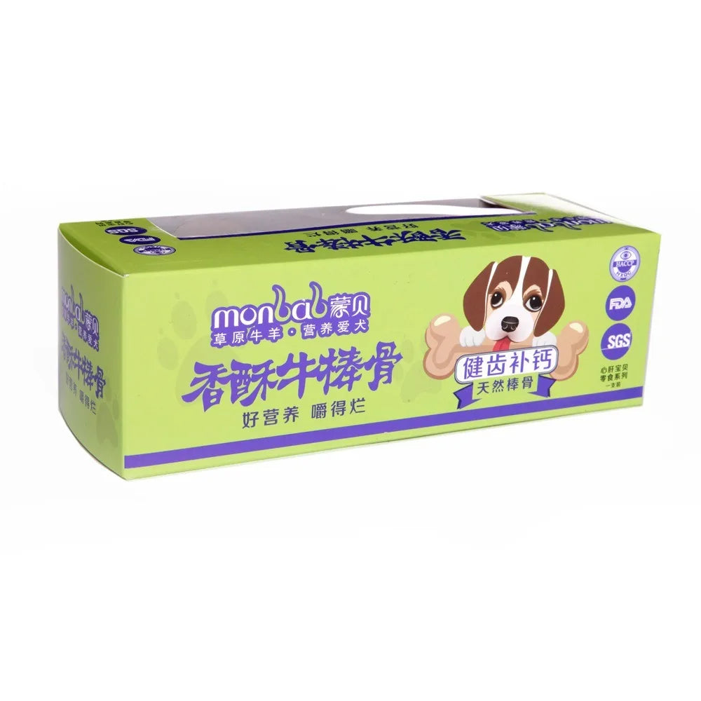 For Small /Medium size Dogs- Crispy Beef Bone Stick- Grinding Teeth and Strengthening -Delicious Nutritious Balanced Meat Flavorful Bone