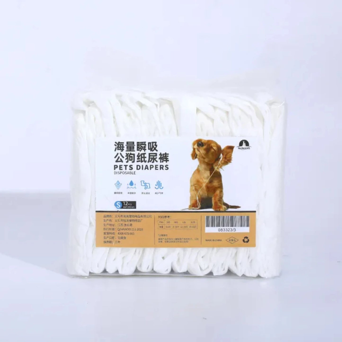 10PCS Disposable Dog Diapers-Super Absorption- Leakproof Pants- Breathable-Sizes XS-XL-Pet Grooming