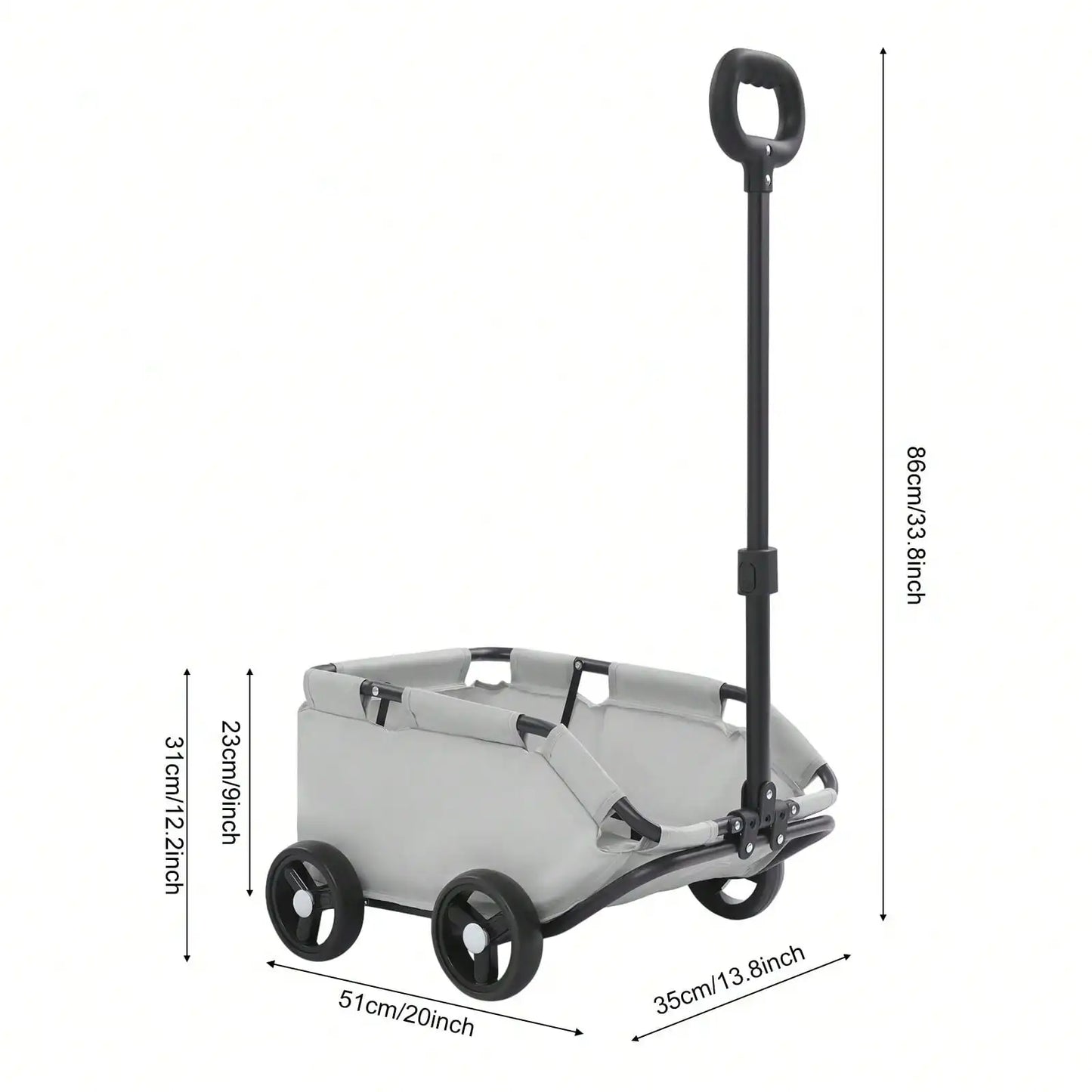 Gray Foldable Dog Stroller-360 Handle Rotation -Portable- Adjustable Pull Rod-Cart Shock-Absorbent Smooth-Rolling for Small Pets-Pet Strollers