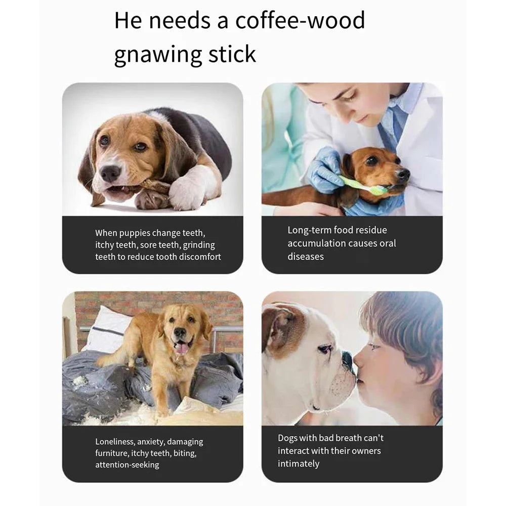 Coffee  Wooden Dog Chew Toy- Wooden Chew Stick-Teething Relief-Dog Toys