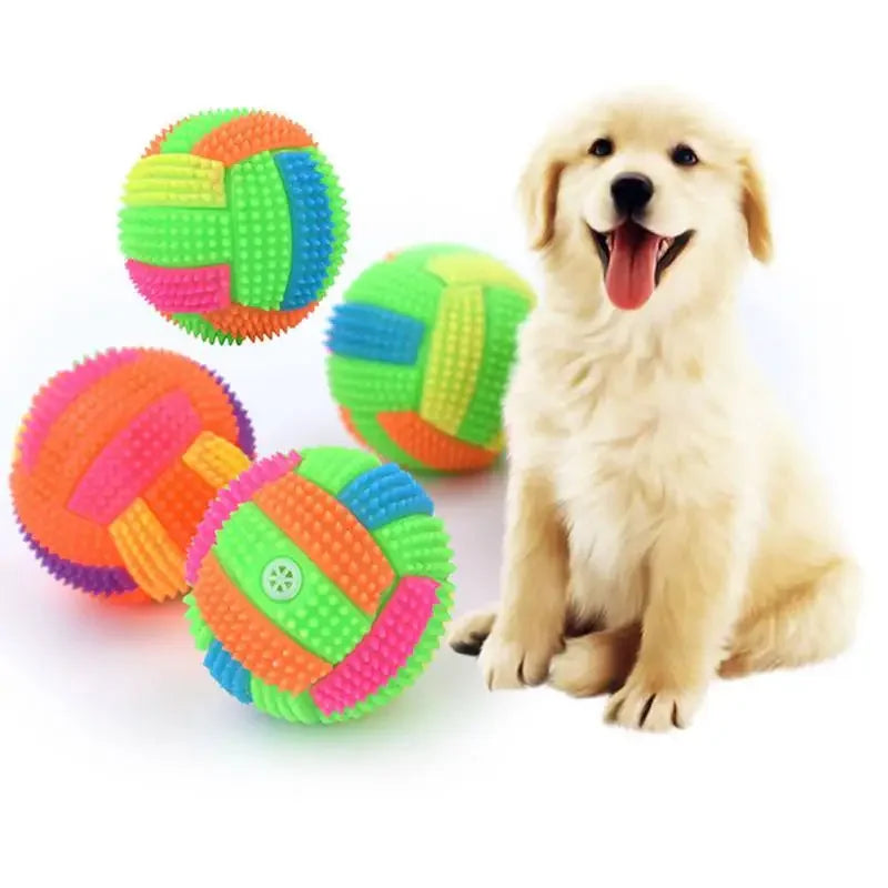 Glowing Ball Dog Toy- LED Bouncy Chew Dog Ball- Molar Toy-Light Ball Interactive Toys- for Small Dogs- Toys