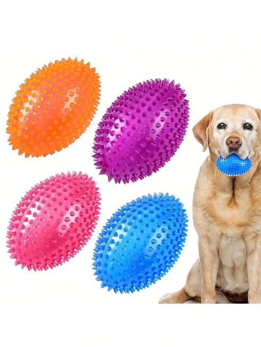4.5 Inch Spiked Chew Ball-Squeaky- Dog Toys