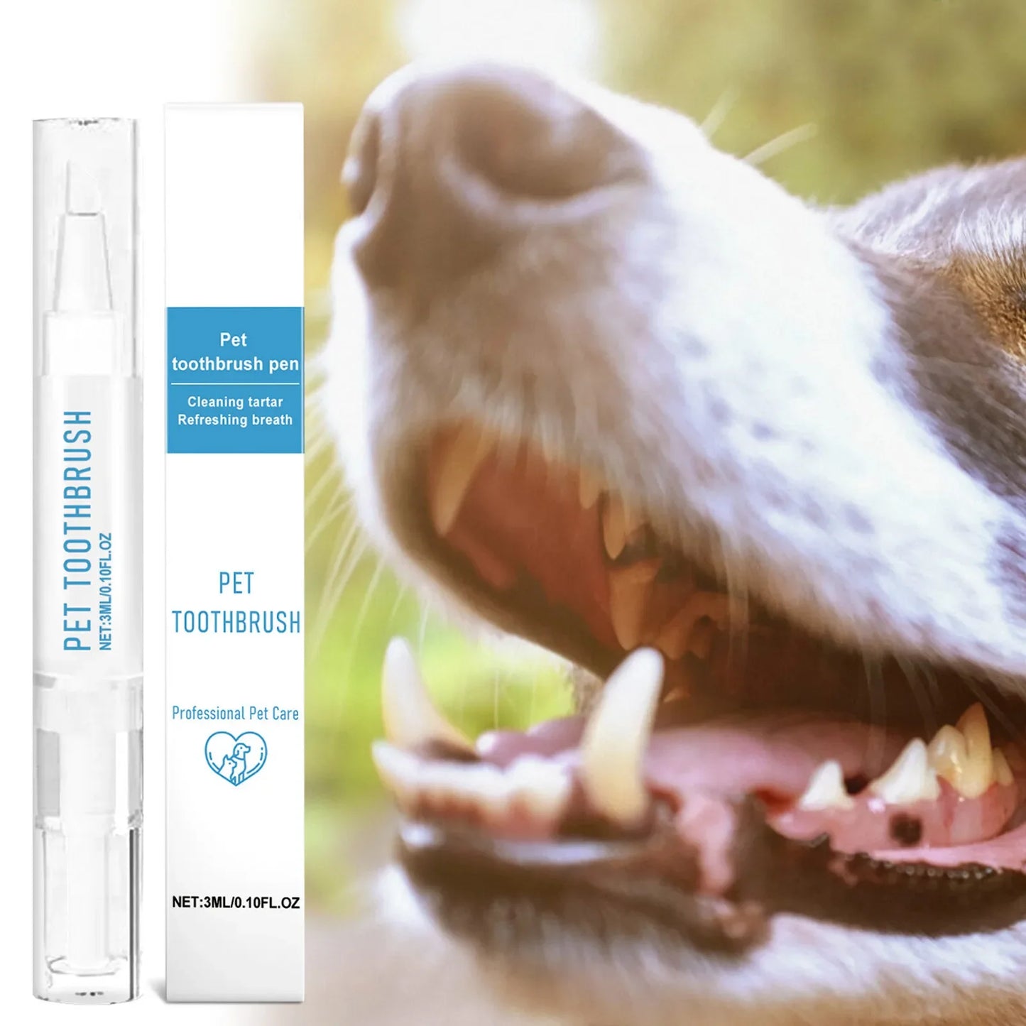 Pet Toothbrush Pen -Teeth Cleaning Tool- Fresh Breath Toothpaste- All-in-One Teeth Cleaning for Dogs-Pet Grooming