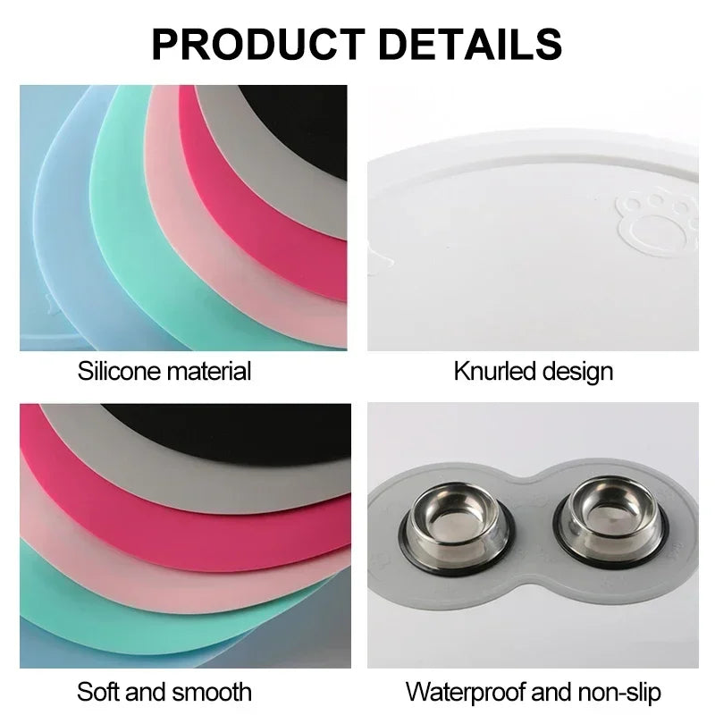 48*27cm Pet Dog Puppy Feeding Mat Pad Cute Cloud Shape Silicone Dish Bowl