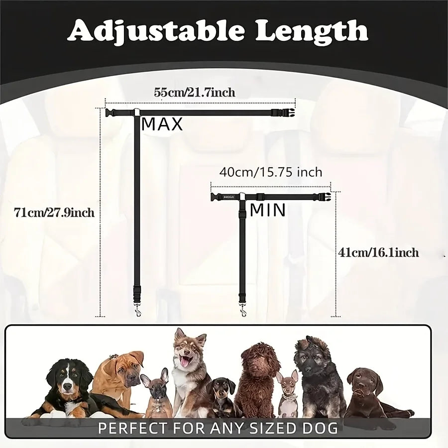 Dog Seat Belt for Vehicle- Secure Pet Car Tether Safety Leash for Dogs-Collars/Leashes