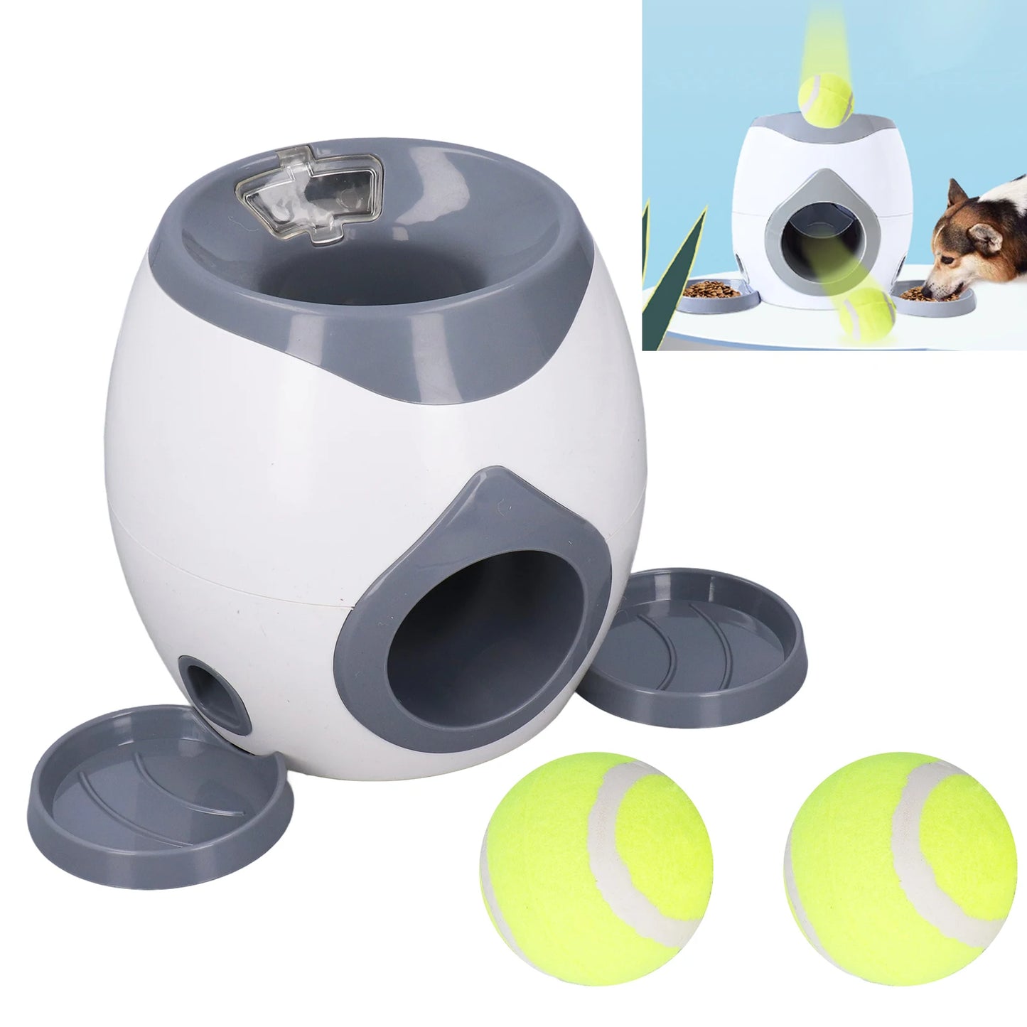 Dog Tennis Ball Machine- Dog Training- Tennis Ball Feeding Machine with 2 Tennis for Dog Training-Dog Toys