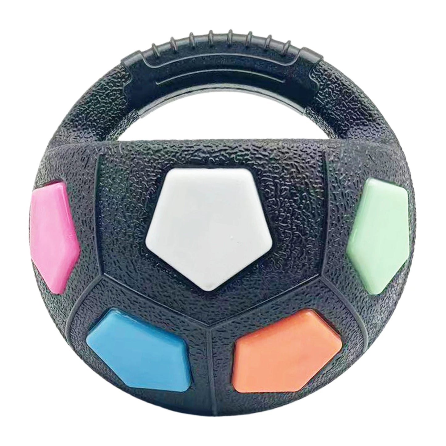 Dog Calming Ball with Handle - Football Shape Toy- Interactive-Squeaky-Dog Toys