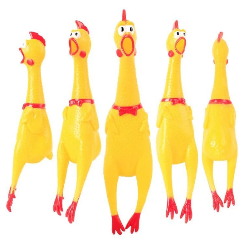 Squeaky Screaming Chicken Pet Toy-Molar Chew- Rubber Toy-Dog Toys