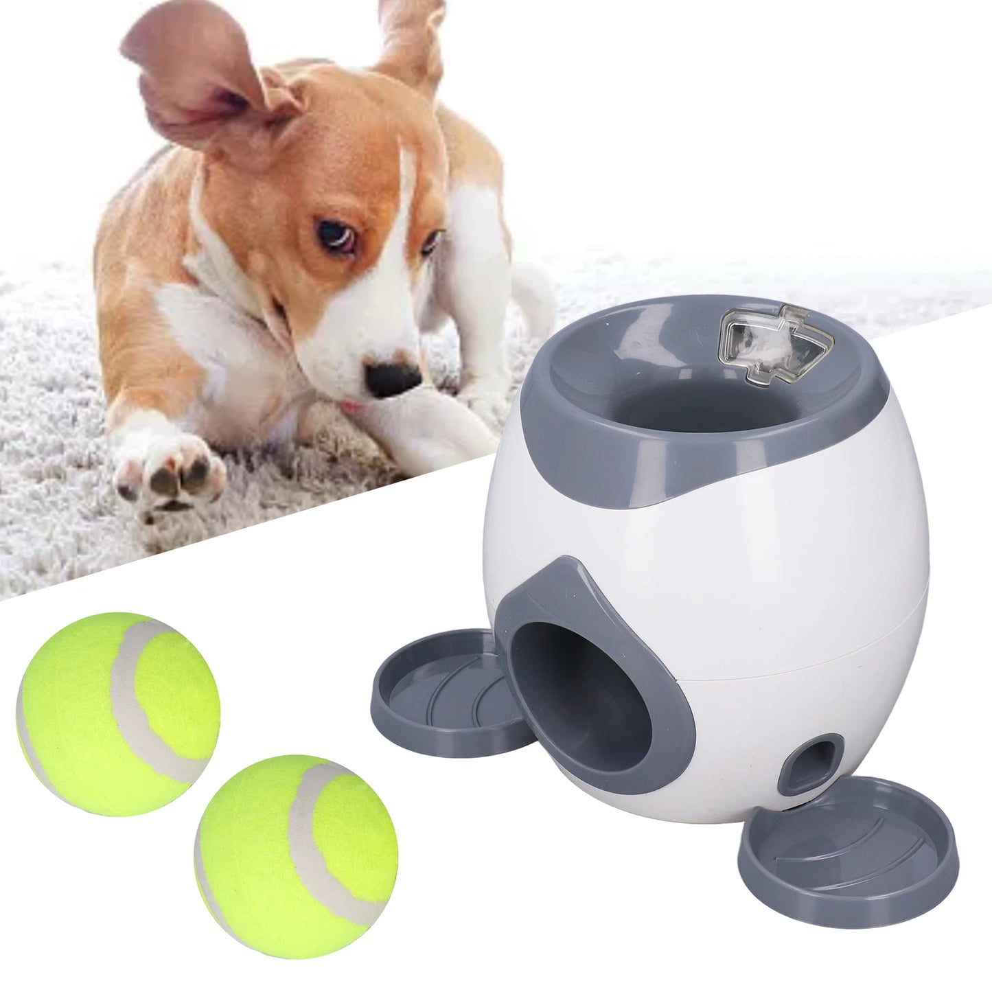 Dog Tennis Ball Machine- Dog Training- Tennis Ball Feeding Machine with 2 Tennis for Dog Training-Dog Toys