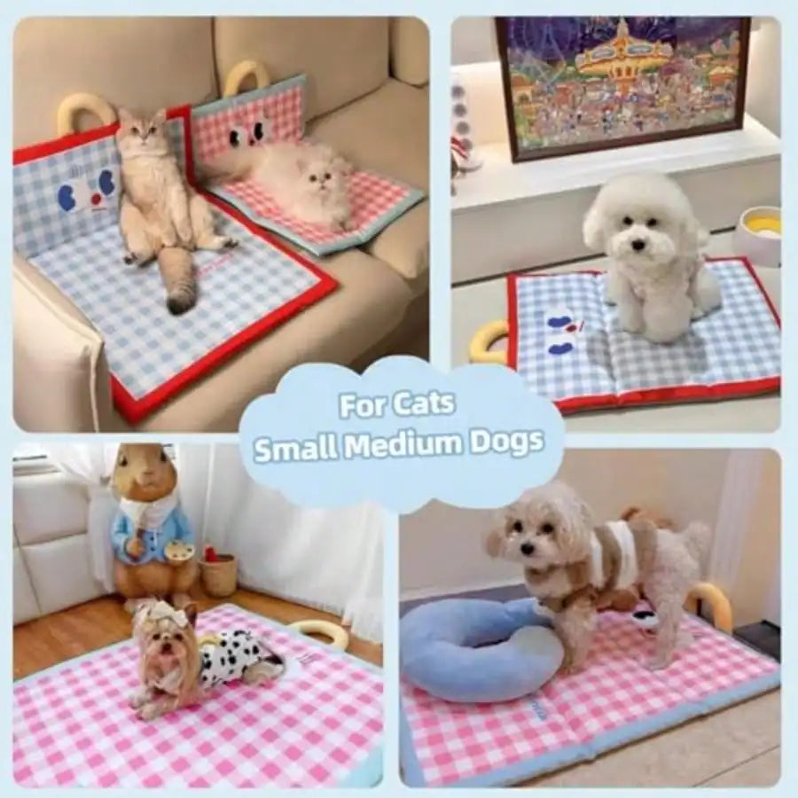 Dog Cooling Mat For Summer - Reversible Pet Cooling Pad With Waterproof Layer Soft Gel-Infused Cool Bed For Sizes S to XL-Beds & Blankets